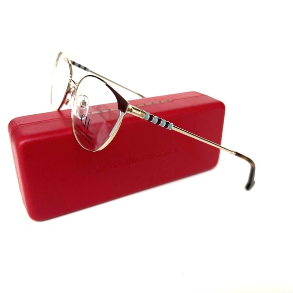 New CAROLINA HERRERA Frames Women Eyeglasses VHE16K 492 51 16 135 GOLD BLUE